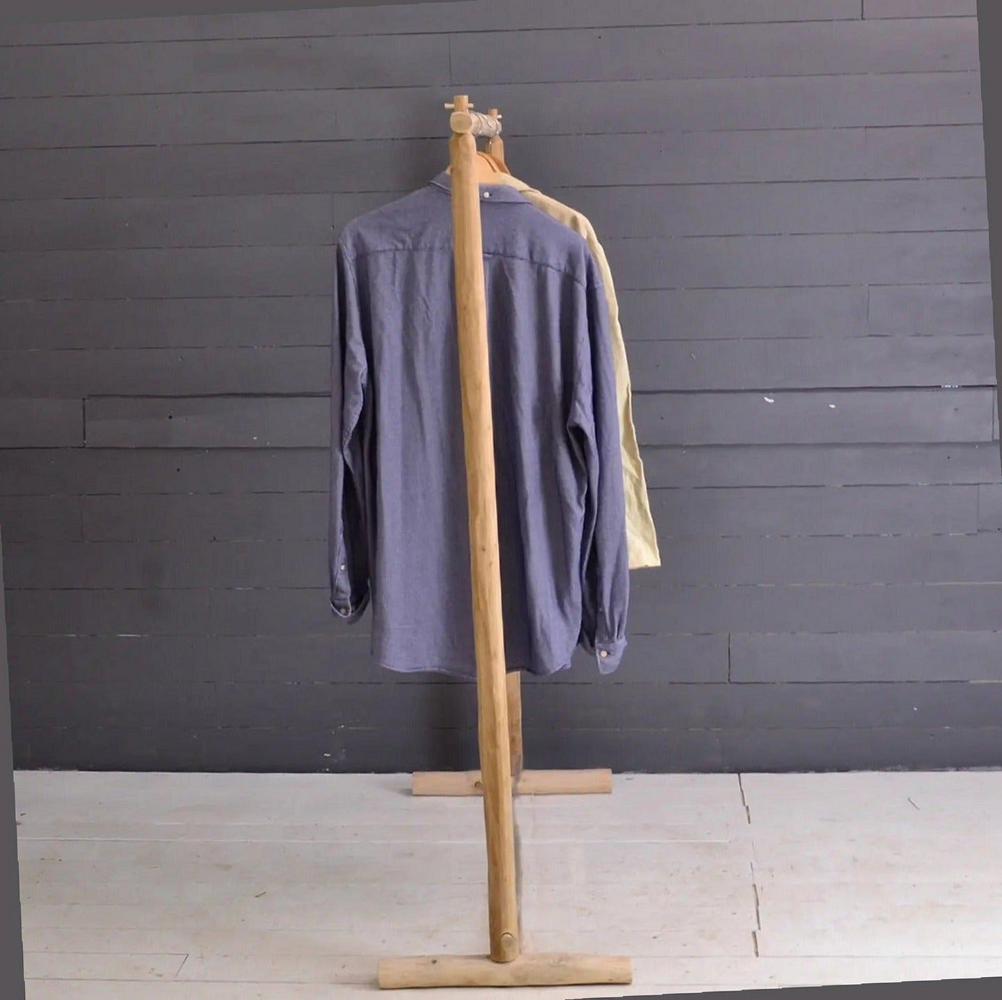 Handcrafted Natural Chestnut Standing Garment Rack