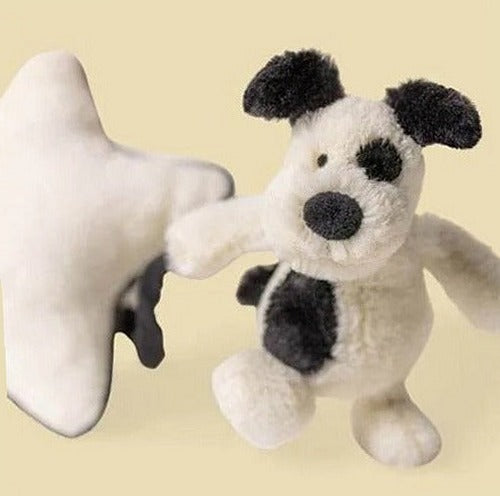 Bashful Black & Cream Puppy Musical Pull