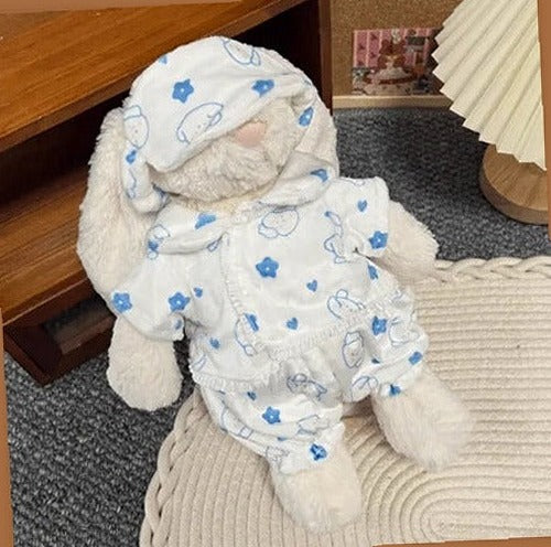 Cream Pup Pajama Set – Sleepy Dog Print & Eye Mask (for Bashful Bunny Medium)